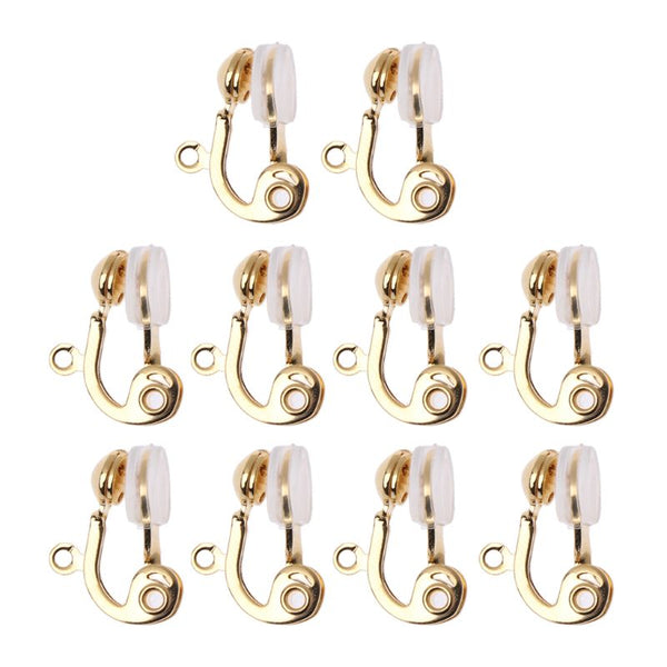 10Pc Clip-on Earring Converter Non-pierced Ear Hoop With Comfort Earring