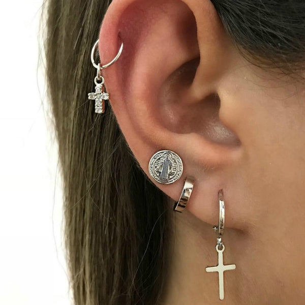 Fashion Jewelry Popular Personality Cross Humanoid Simple Stud Earrings