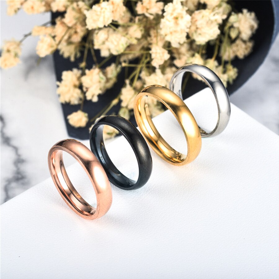 Simple 4mm Titanium Ring Women