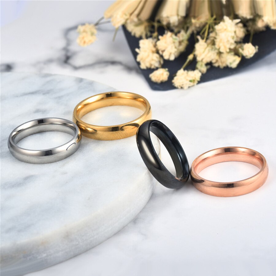 Simple 4mm Titanium Ring Women