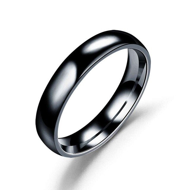 Simple 4mm Titanium Ring Women