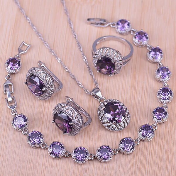 silver color  jewelry for women earring ring pendant necklace