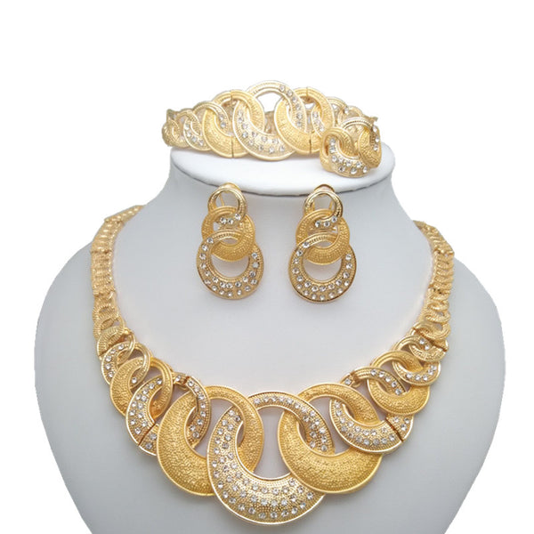 Dubai Fashion Charm Neckace Jewelry sets For Women Party