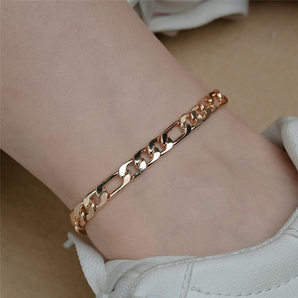 Punk Style Gold Cuban Chain Anklets For Women