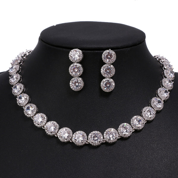 White Gold Jewelry Sets AAA Zircon For Woman