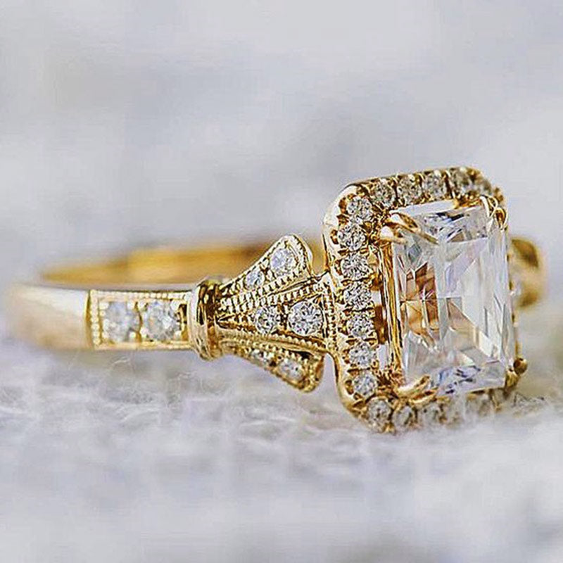 Luxury Tiny Shiny CZ Stone Engagement Rings