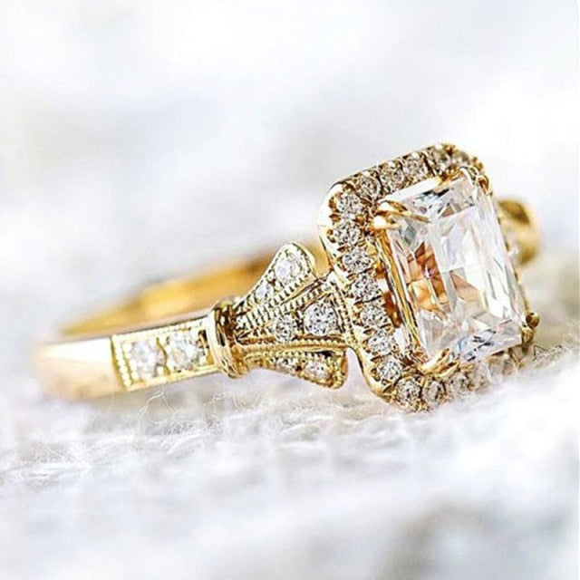 Luxury Tiny Shiny CZ Stone Engagement Rings