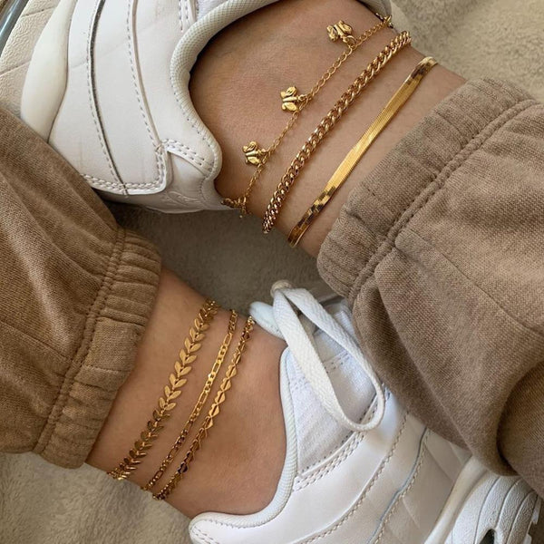 Boho Anklet Foot Geometry Chain Ankle