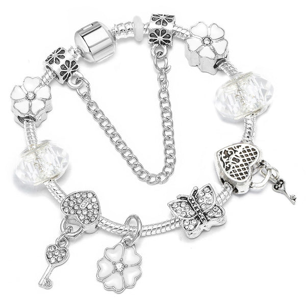 Vintage Silver Color Charms Bracelets for Women