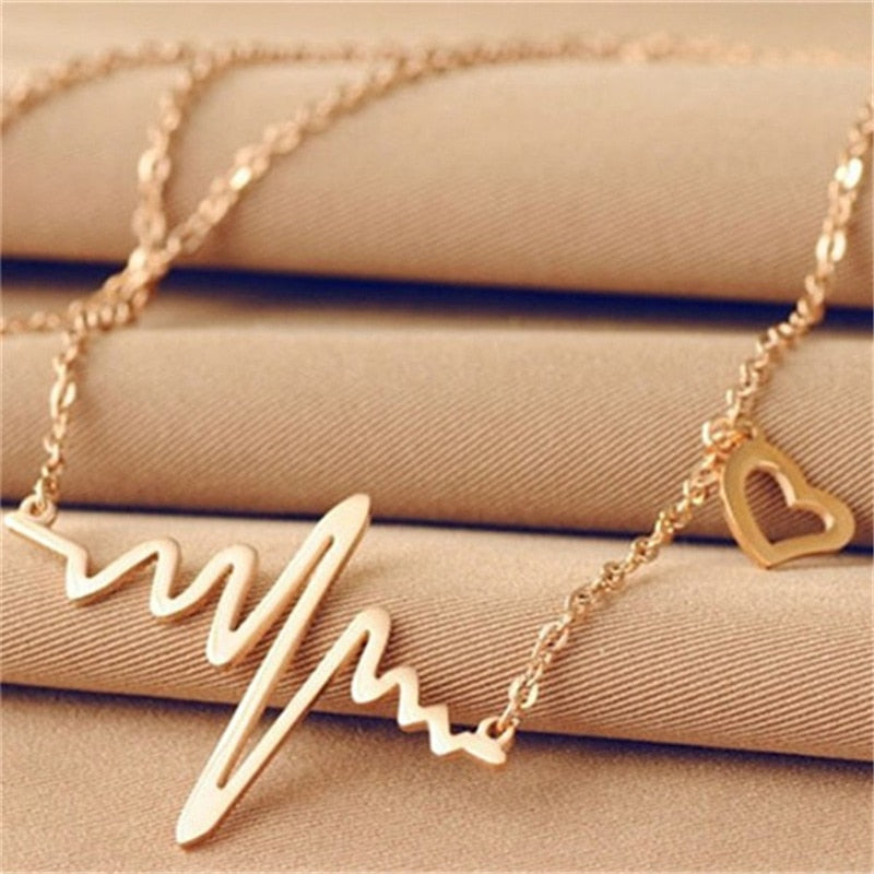 Fashion Electrocardiogram Chain Necklaces