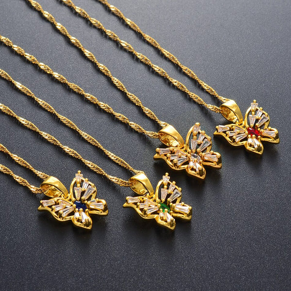 Zircon Butterfly Necklaces