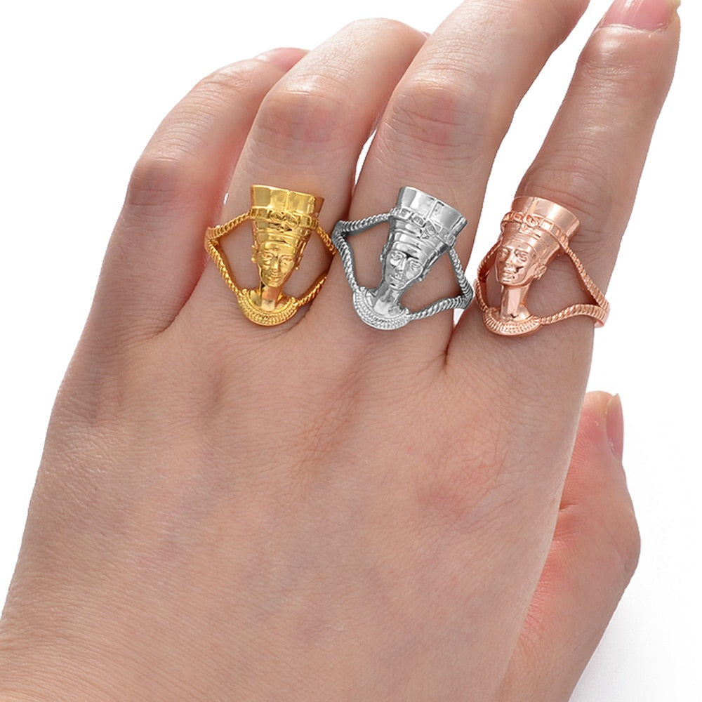 Egyptian Queen Nefertiti Ring for Women Girls African Finger Ring