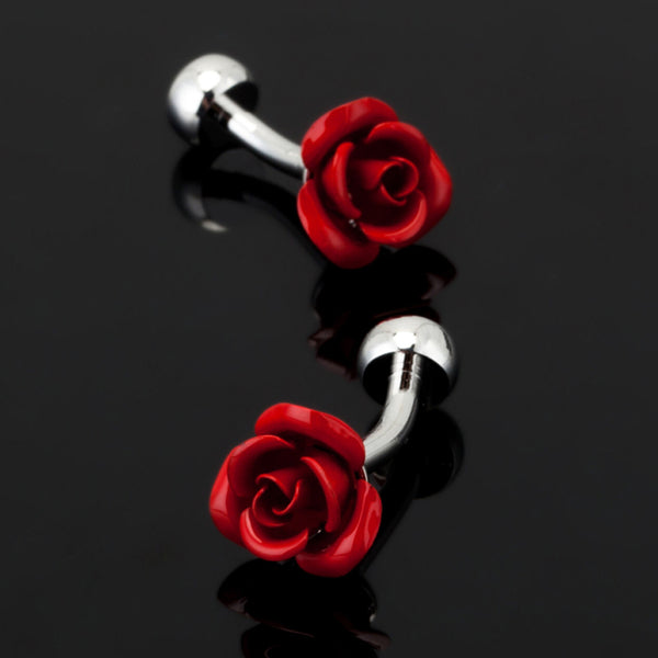 new red rose Cufflinks