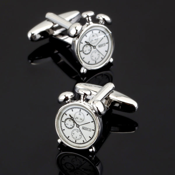 fashion men shirt cufflinks silvery Clock cufflinks