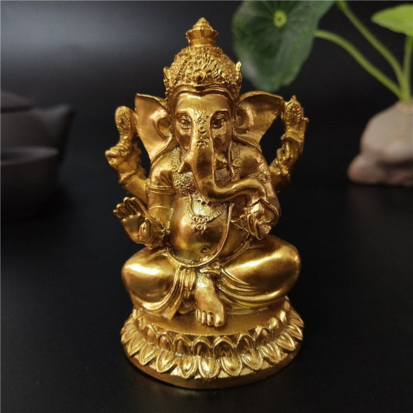 Gold Lord Ganesha Statue -Buddha Elephant