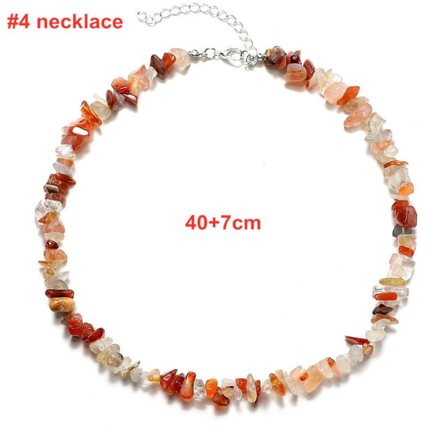 Bohemian Natural Stone Bead Choker Necklace