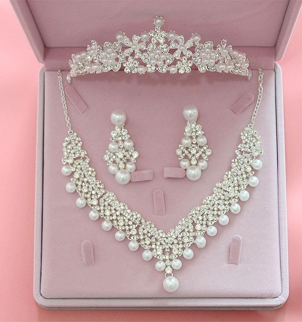 Fashion Crystal Bride Tiara CrownsJewelry Sets