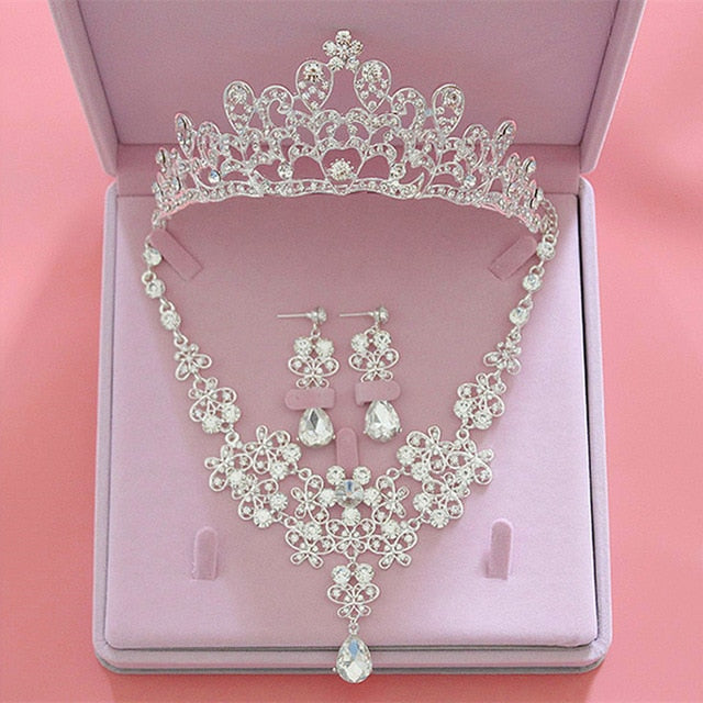 Fashion Crystal Bride Tiara CrownsJewelry Sets