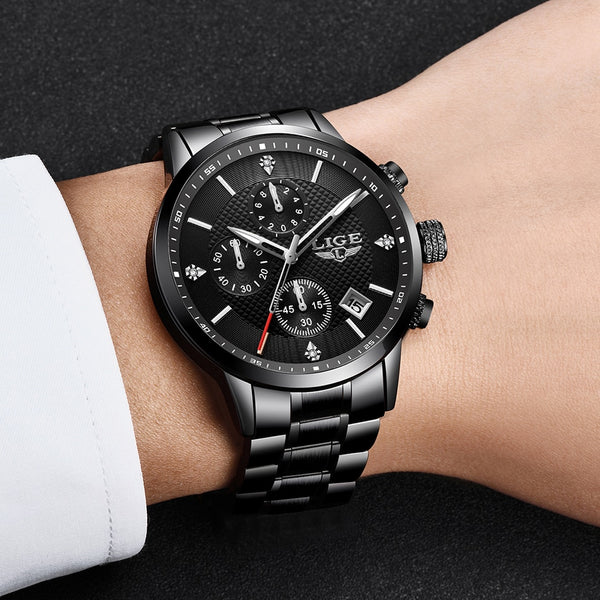 Sport Quartz Watch Men Chronograph Waterproof Wrist Watch