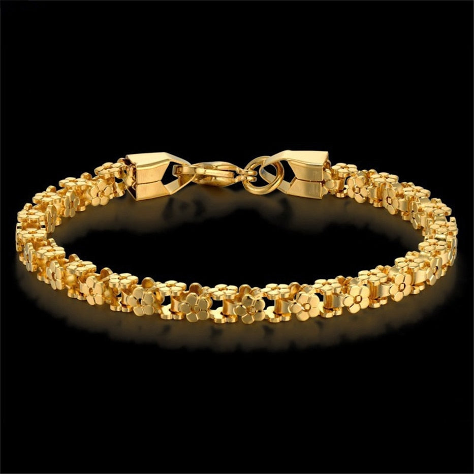 Gold Bracelet Trendy Stainless Steel Bicycle Chain Bracelets for Women