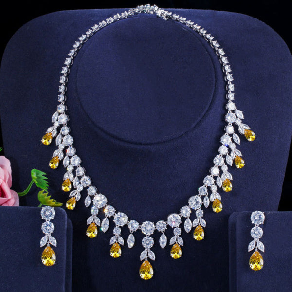 Luxurious African Cubic Zirconia Beads Jewelry Set