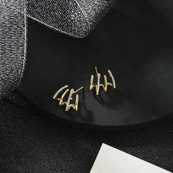 contracted small Geometric metal Earrings