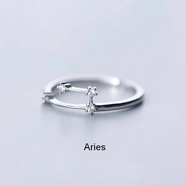 Female Elegant Zodiac Sign Finger Rings for Women