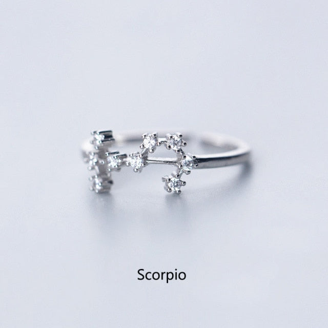 Female Elegant Zodiac Sign Finger Rings for Women