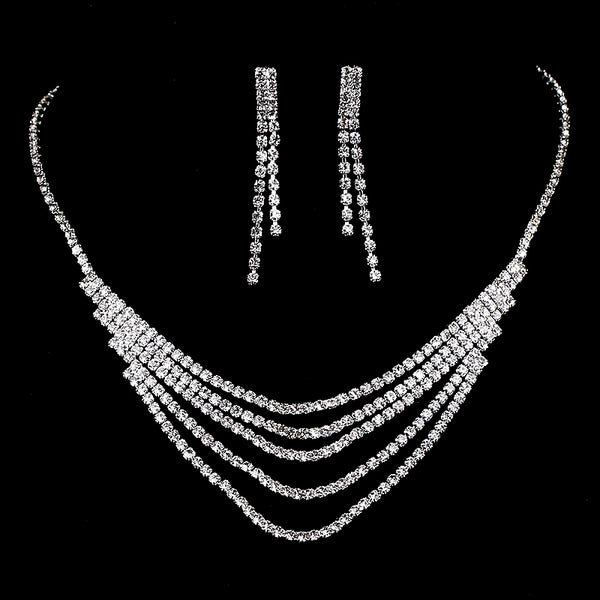 Fashion Silver Plated Crystal Wedding Jewelry Sets