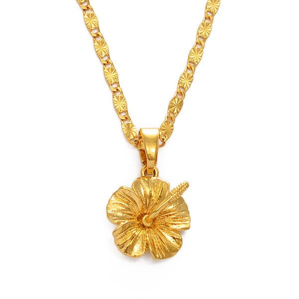 Hawaiian Flower Hibiscus Pendant Necklace