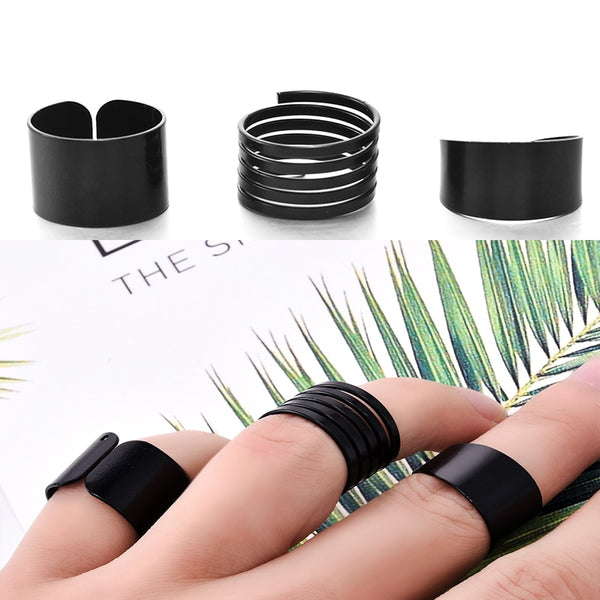 3 Pcs Punk Fashion Rings