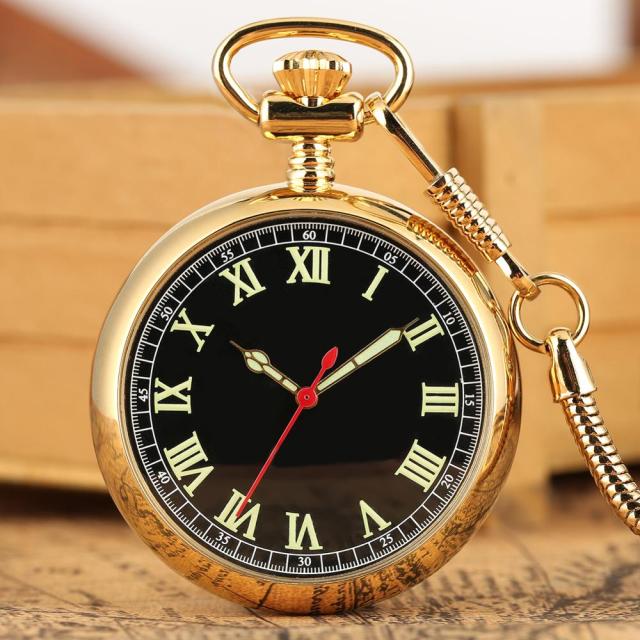 Luminous Numbers Dial Mechanical Automatic Pocket Watch