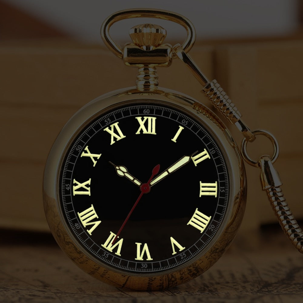 Luminous Numbers Dial Mechanical Automatic Pocket Watch