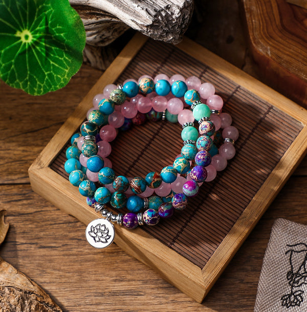 108 Mala Natural Stone Bracelet Women