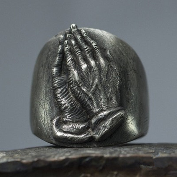 Vintage Virgin Mary Praying Lucky Hands  Ring