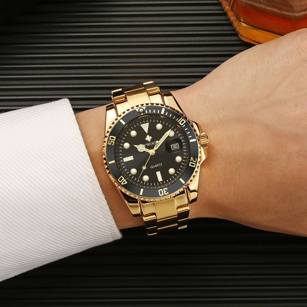 Luxury Waterproof Automatic Date Men Quartz Diving Sports Wristwatches