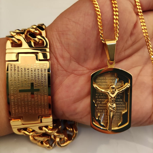 Men Hip hop cross jesus pendant