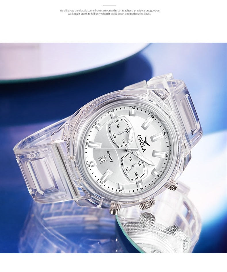 Transparent Plastic Men's watches