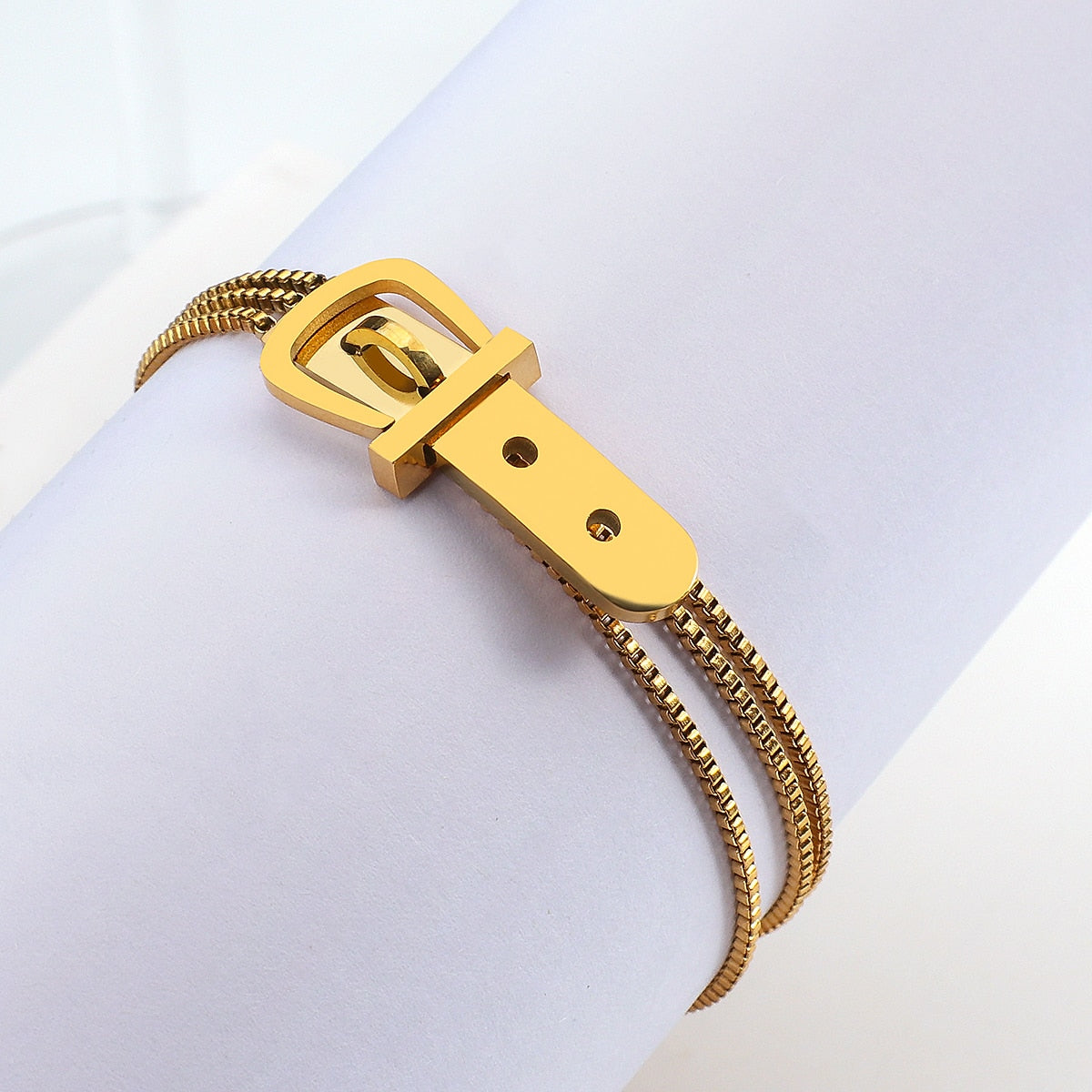 Fashion Stainless Steel Belt Shape Strap Charm  Bracelets