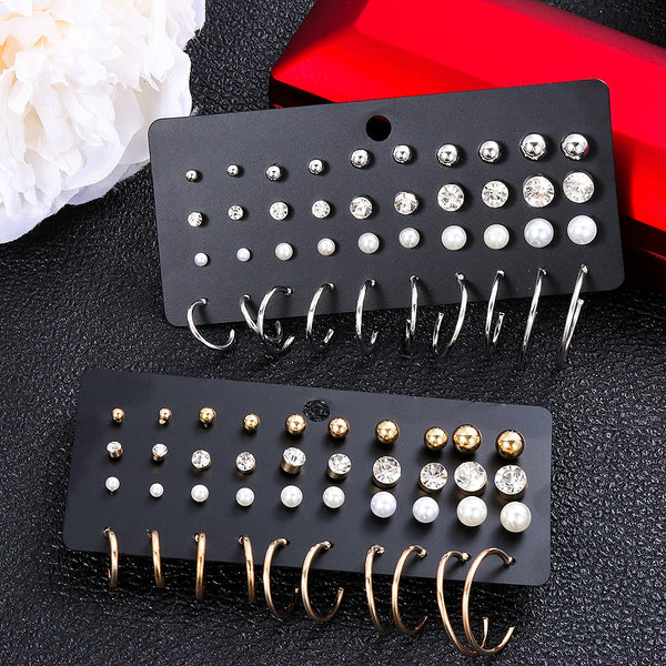 20 Pairs Minimalist Mixed Small Earrings Set