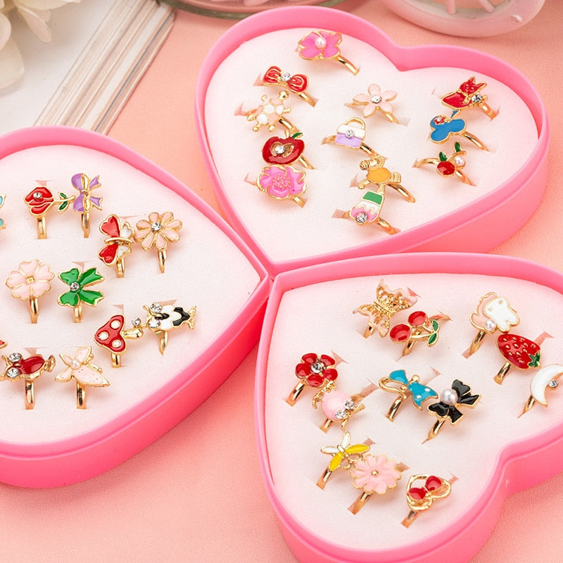 12Pcs Cute Cartoon Kids Rings