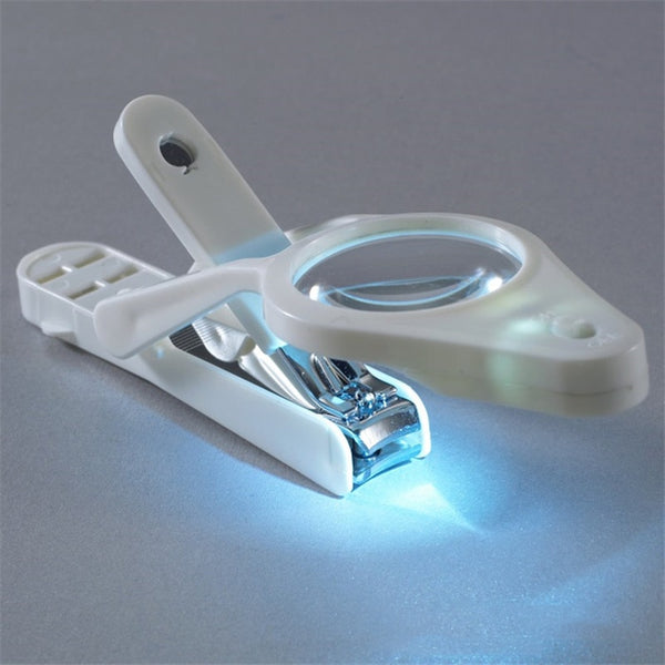 Lighted Nail Clipper With Magnifier