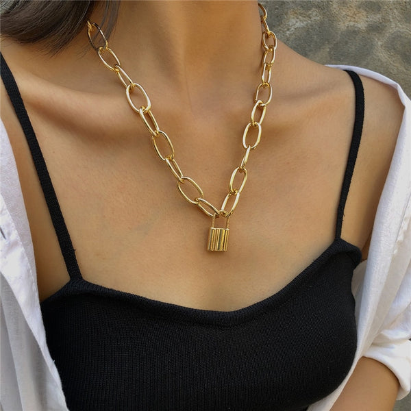 Lock Pendants Punk Necklaces