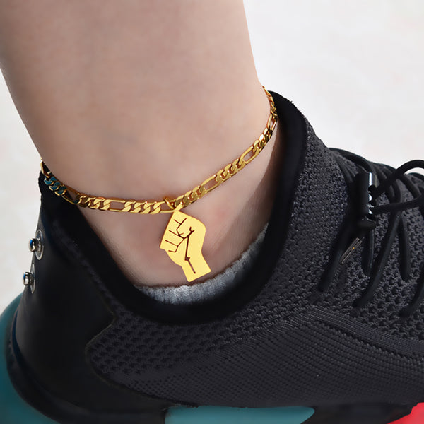 Fist Anklet for Women Lives Black Lives Matter Symbol Charms Foot Chain