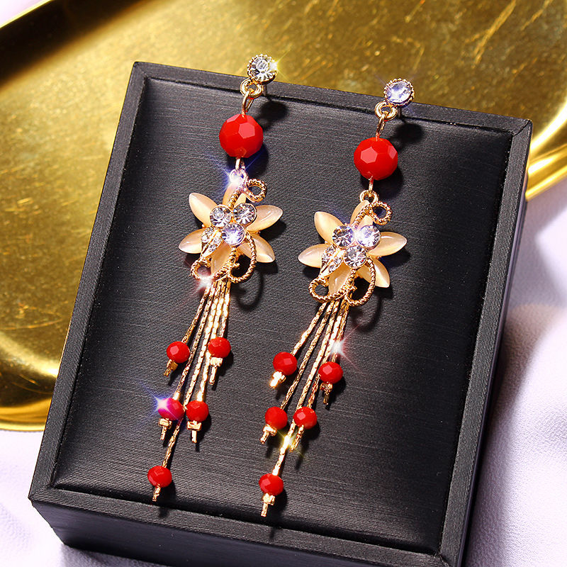 Fashion Rose Petal Drop Earrings for Women