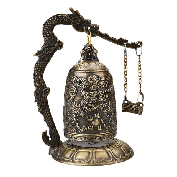 Brass Copper Dragon Bell -Lotus Buddha