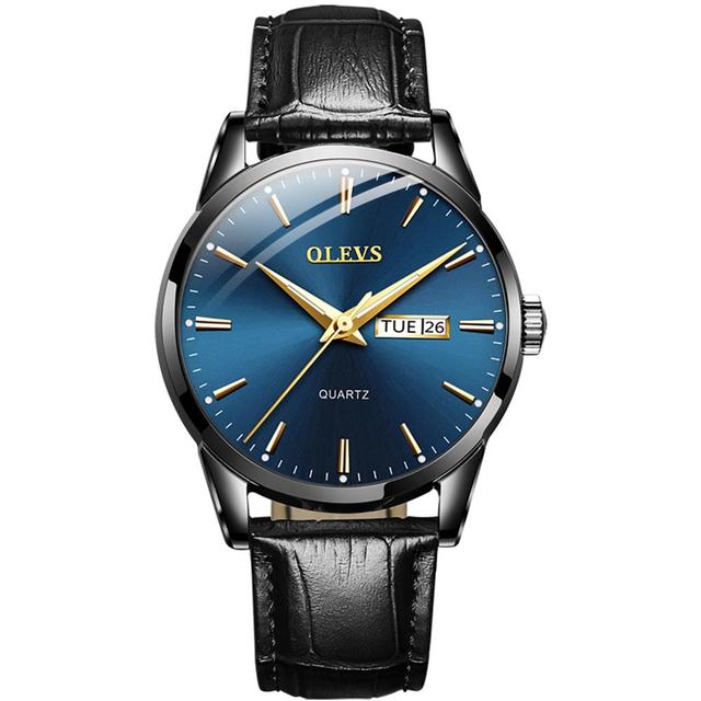 Men Classic Quartz Waterproof Watch Leather Strap Business  Watch