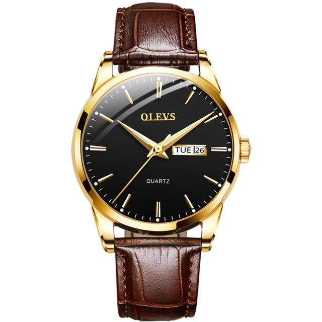 Men Classic Quartz Waterproof Watch Leather Strap Business  Watch