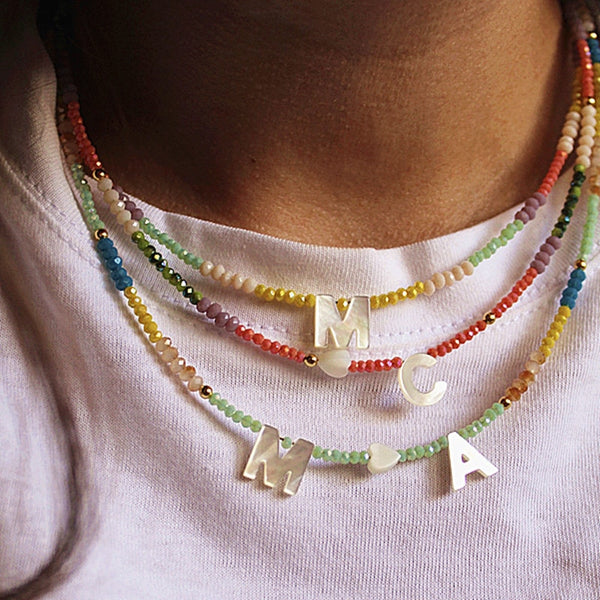 Shell letter necklace