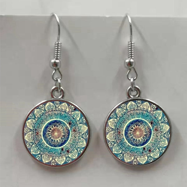 Fashion Glamour Mandala Art Picture Earrings